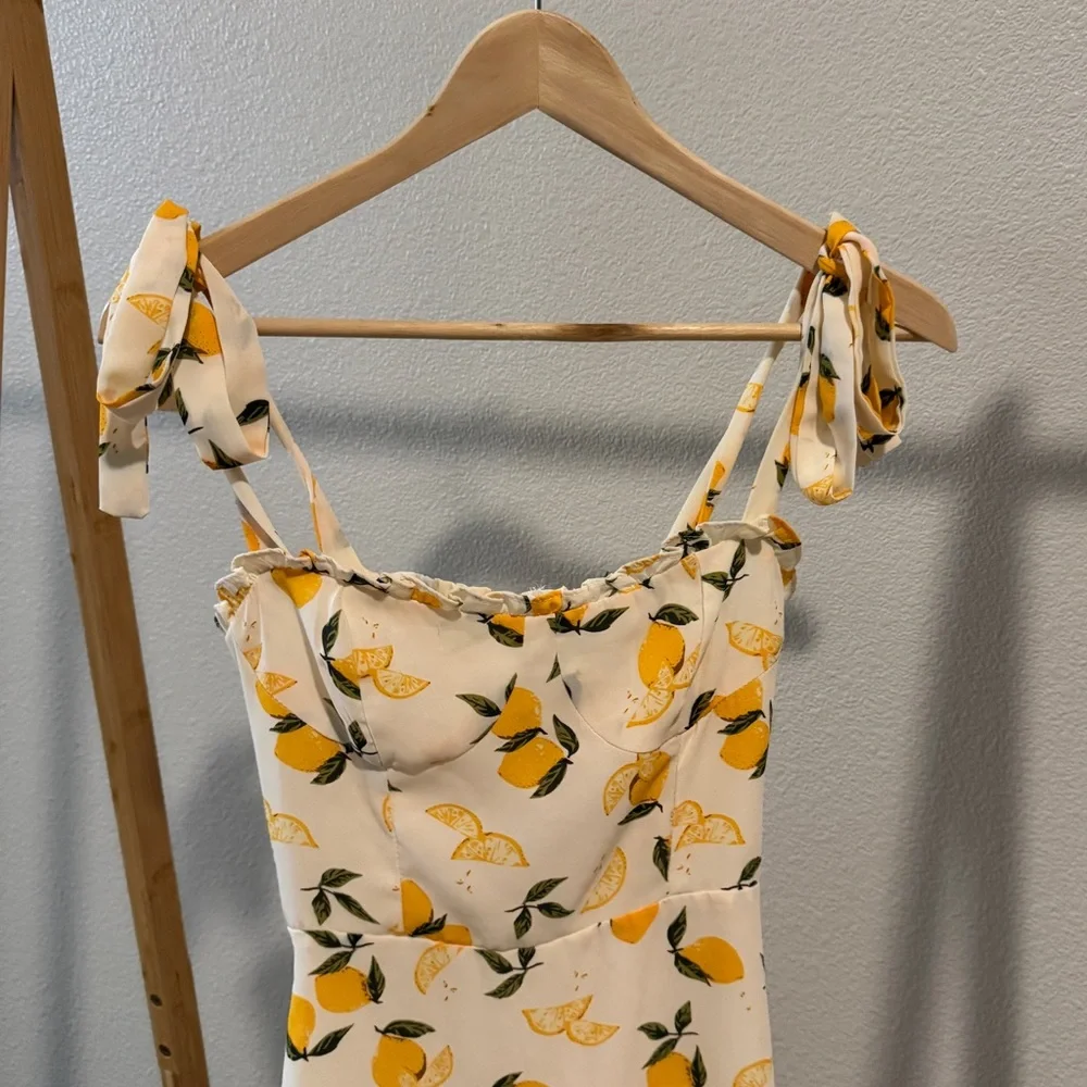 Lemon Print Summer Dress - Picture 2 of 4